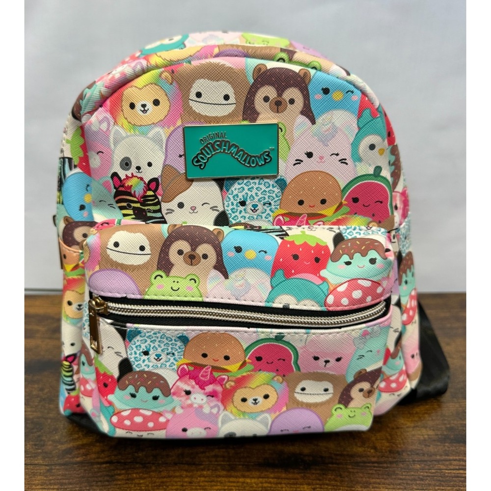NWT Squishmallows All Over Print Mini Backpack Multi Character Animals Zip Bag - Picture 2 of 14